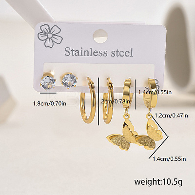 Stainless Steel Butterfly Earrings Sets LS-NG9755-1