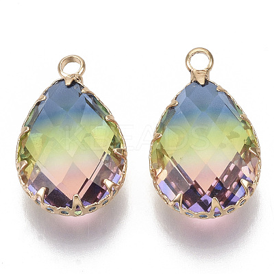 K9 Glass Imitation Tourmaline Pendants GLAA-Q069-02F-1