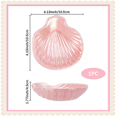 Shell Shaped Porcelain Jewelry Storage Display Trays for Rings AJEW-SP0006-06A-02-1