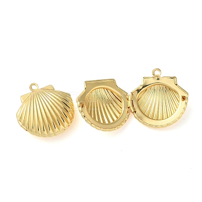 Rack Plating Brass Locket Pendants KK-M269-11G-1