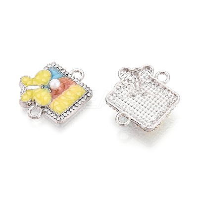 Alloy Crystal Rhinestone and ABS Imitation Pearl Connector Charms PALLOY-T092-09P-1