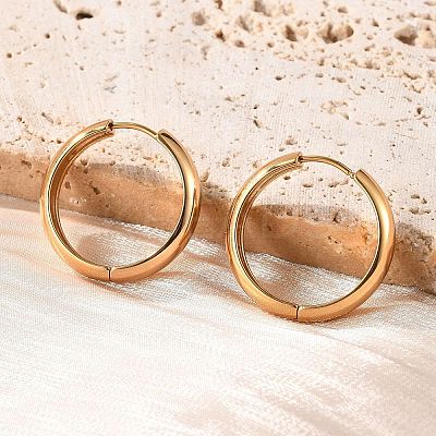 201 Stainless Steel Hoop Earrings LS-EJEW-P304-15A-G-1