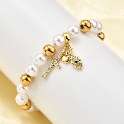 Brass Stretch Bracelets BJEW-C098-07A-1