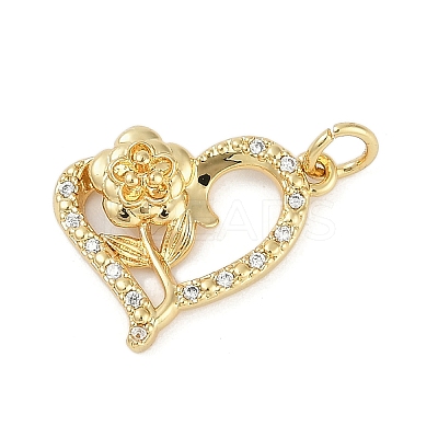 Rack Plating Brass Micro Pave Cubic Zirconia Pendants KK-H509-03G-02-1