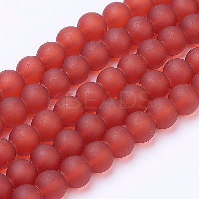 Baking Paint Transparent Glass Bead Strands LS-GLAA-S031-8mm-06-1