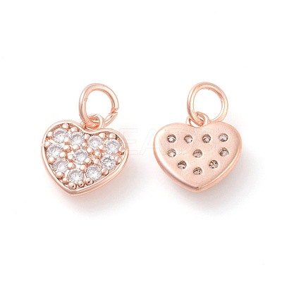 Brass Micro Pave Cubic Zirconia Charms ZIRC-F106-07RG-1