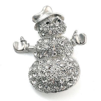 Christmas Theme Alloy Crystal Rhinestone Brooches JEWB-S022-02A-P-1
