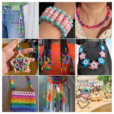 200Pcs Opaque Acrylic European Beads SACR-TA0001-58-1