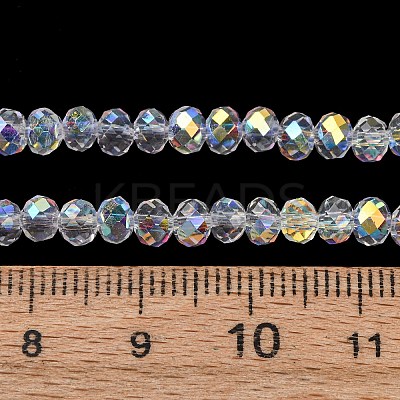 Electroplate Transparent Glass Beads Strands EGLA-A046-01A-21-1