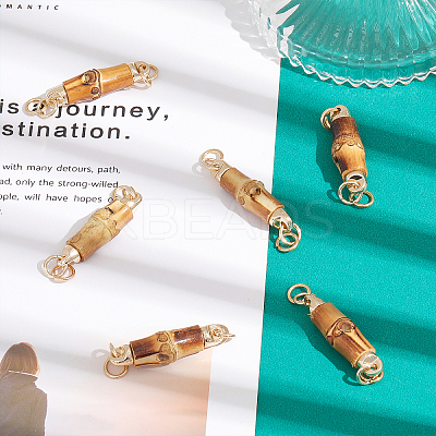 8Pcs Bamboo Connector Charms WOOD-CA0001-67-1