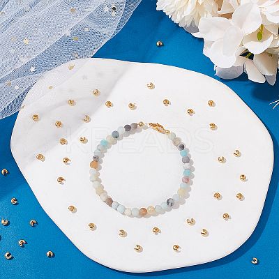 100Pcs Brass Crimp Beads Covers KK-UN0003-51-1