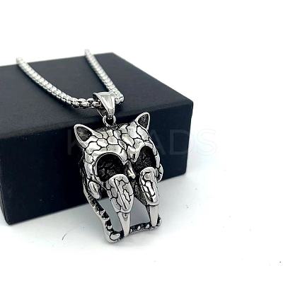 Vintage Punk Animal 304 Stainless Steel Pendant Necklaces KT0388-1
