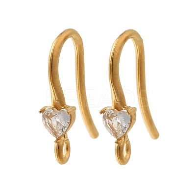 304 Stainless Steel Earring Hooks STAS-D310-01G-03-1