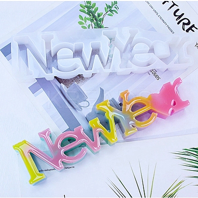 Word NEW YEAR DIY Candle Holder Silicone Molds SIL-F008-02B-1