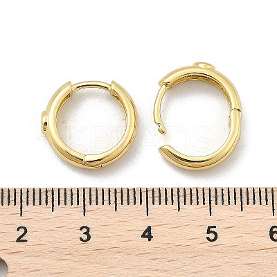 Flat Round Brass Micro Pave Clear Cubic Zirconia Hoop Earrings LS-EJEW-D311-100G-1