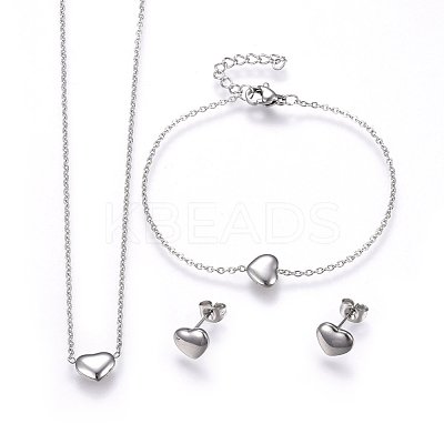304 Stainless Steel Jewelry Sets SJEW-H144-23-1
