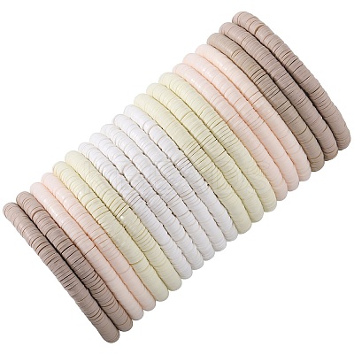 Polymer Clay Heishi Surfer Stretch Bracelets Set BJEW-SW00127-1