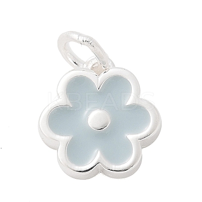 925 Sterling Silver Enamel Flower Charms STER-D300-04S-01-1