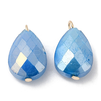Imitation Jade Glass Pendants KK-Q777-02G-02-1