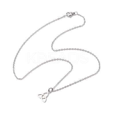 Non-Tarnish Trinity Knot/Triquetra 304 Stainless Steel Pendant Necklaces NJEW-JN04882-02-1