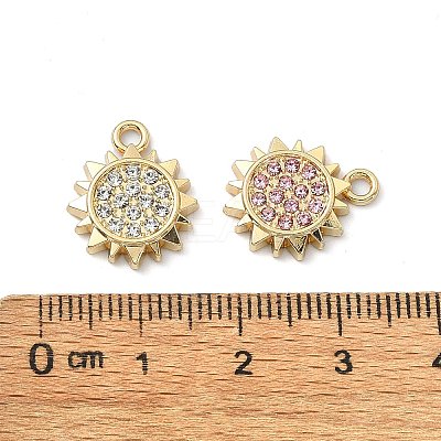 Golden Rack Plating Alloy Rhinestone Pendants PALLOY-F308-19G-1
