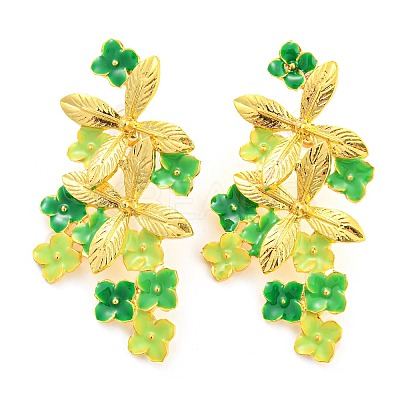 Saint Patrick's Day Theme Zinc Alloy Dangle Stud Earrings EJEW-Z030-02C-1