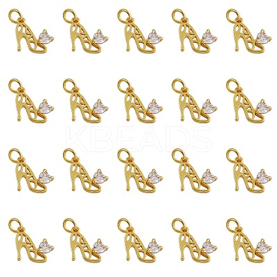 20Pcs Brass Micro Pave Cubic Zirconia Stilettos Charms ZIRC-SZ0001-91-1