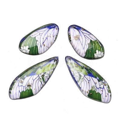4Pcs Transparent Epoxy Resin Butterfly Wings Pendants RESI-C057-02A-1