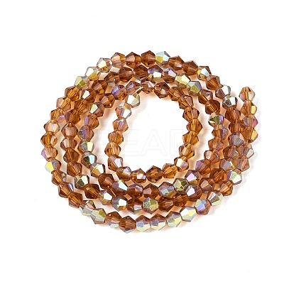 AB Color Plated Transparent Glass Beads Strands GLAA-G127-01-01I-1