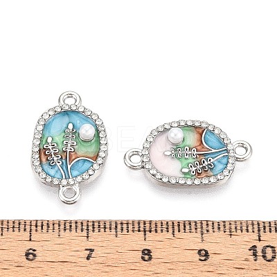 Alloy Crystal Rhinestone and ABS Imitation Pearl Connector Charms PALLOY-T092-07P-1