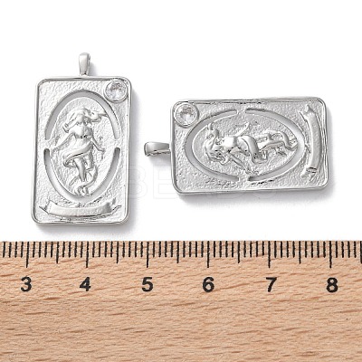 Brass Micro Pave Cubic Zirconia Pendants KK-C079-04P-1