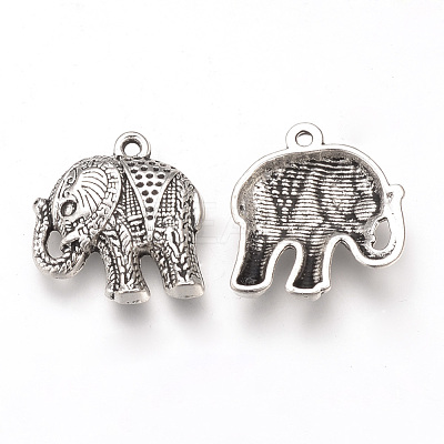 Tibetan Style Alloy Pendant Rhinestone Settings TIBEP-T002-132AS-NR-1