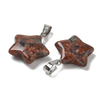 Natural Red Sesame Jasper Pendants G-B127-12P-03-1