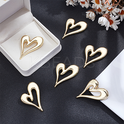 6Pcs Heart Zinc Alloy Lapel Pins for Backpack Clothes JEWB-UN0002-74G-1
