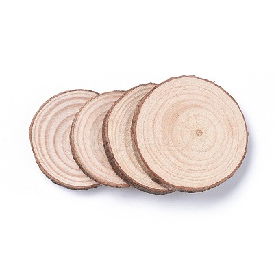 Unfinished Natural Poplar Wood Cabochons X-WOOD-E018-12-1