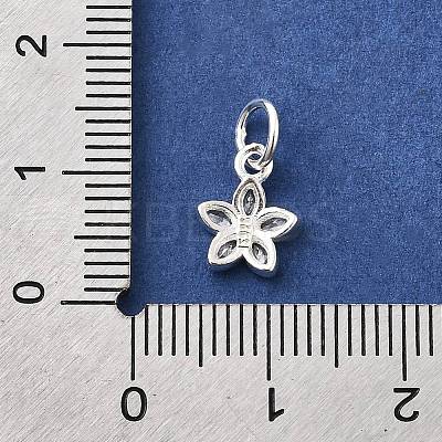 925 Sterling Silver Pave Clear Cubic Zirconia Flower Charms STER-A048-02B-S-1