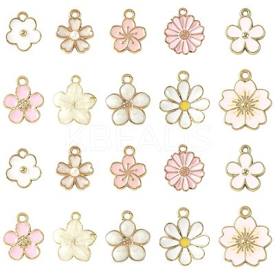 40Pcs 10 Styles Alloy Enamel Pendants ENAM-FS0004-04A-1