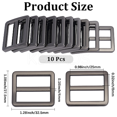 10Pcs Alloy Rectangle Buckles FIND-CY0001-97B-1