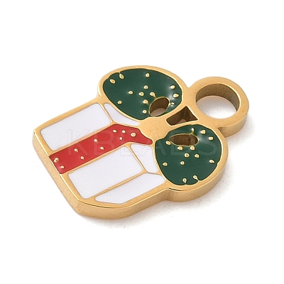 Christmas Themes 304 Stainless Steel Enamel Charms LS-STAS-K312-04G-G-1