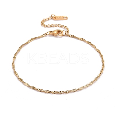 304 Stainless Steel Singapore Chain Bracelets BJEW-JB06269-1