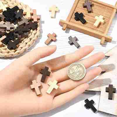 50Pcs 5 Styles Wooden Pendants FIND-YW0005-73-1