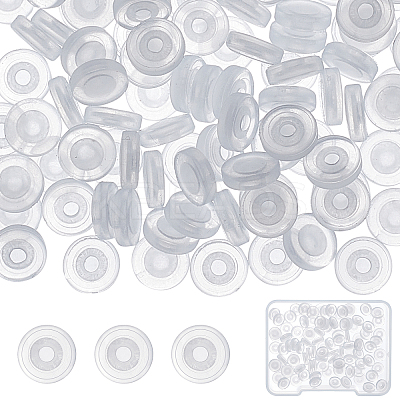 100Pcs Comfort TPE Plastic Pads for Clip on Earrings FIND-SC0003-17-1