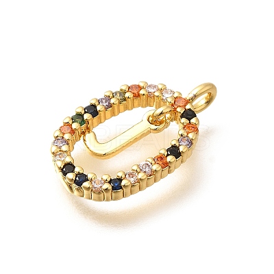 Brass Micro Pave Cubic Zirconia Pendants ZIRC-P123-01G-J02-1