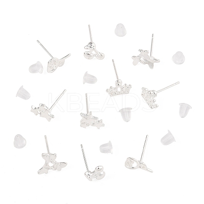 12Pairs 12 Styles Alloy Stud Earrings EJEW-FS0001-29-1