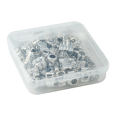 60Pcs 10 Style Tibetan Style Alloy European Beads TIBEB-FS0001-06-1