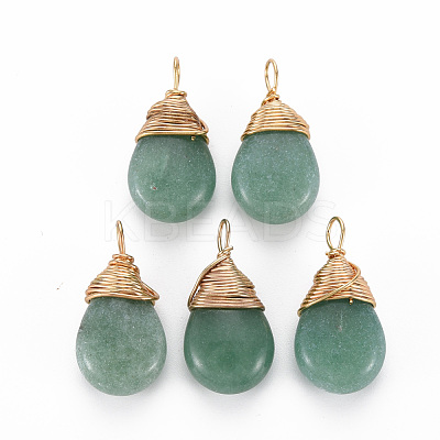 Natural Green Aventurine Pendants G-S359-294B-1