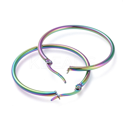 304 Stainless Steel Big Hoop Earrings EJEW-G260-02K-M-1