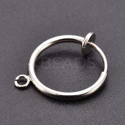 316 Surgical Stainless Steel Clip-on Hoop Earrings X-STAS-S101-15mm-01P-1