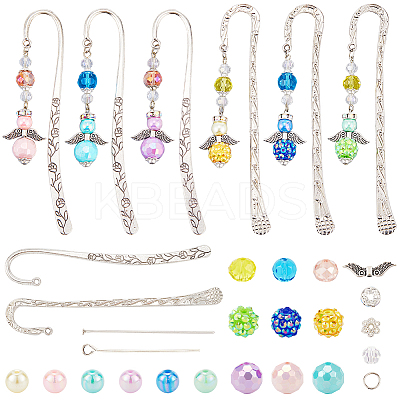 DIY Angel Resin Rhinestone & Alloy Bookmarks Making Kits DIY-SC0027-21-1