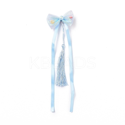 Bowknot Long Ribbon Alligator Hair Clip PHAR-D013-03D-1